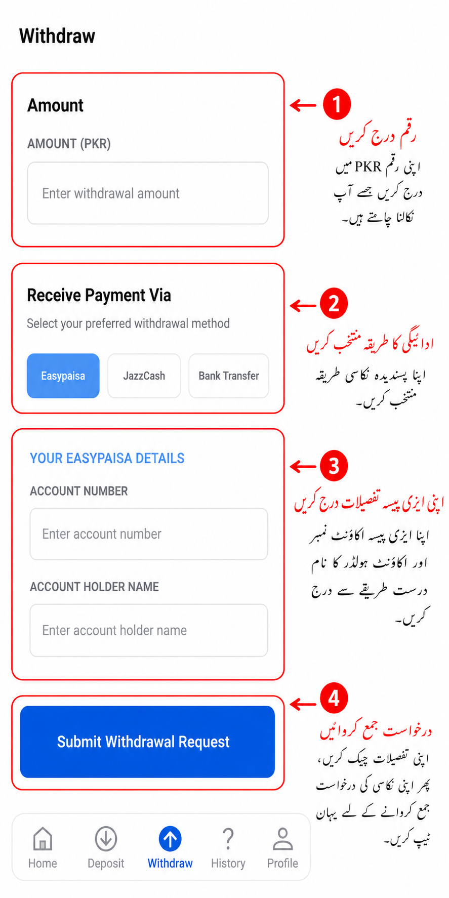 BetPro Wallet – Transaction History