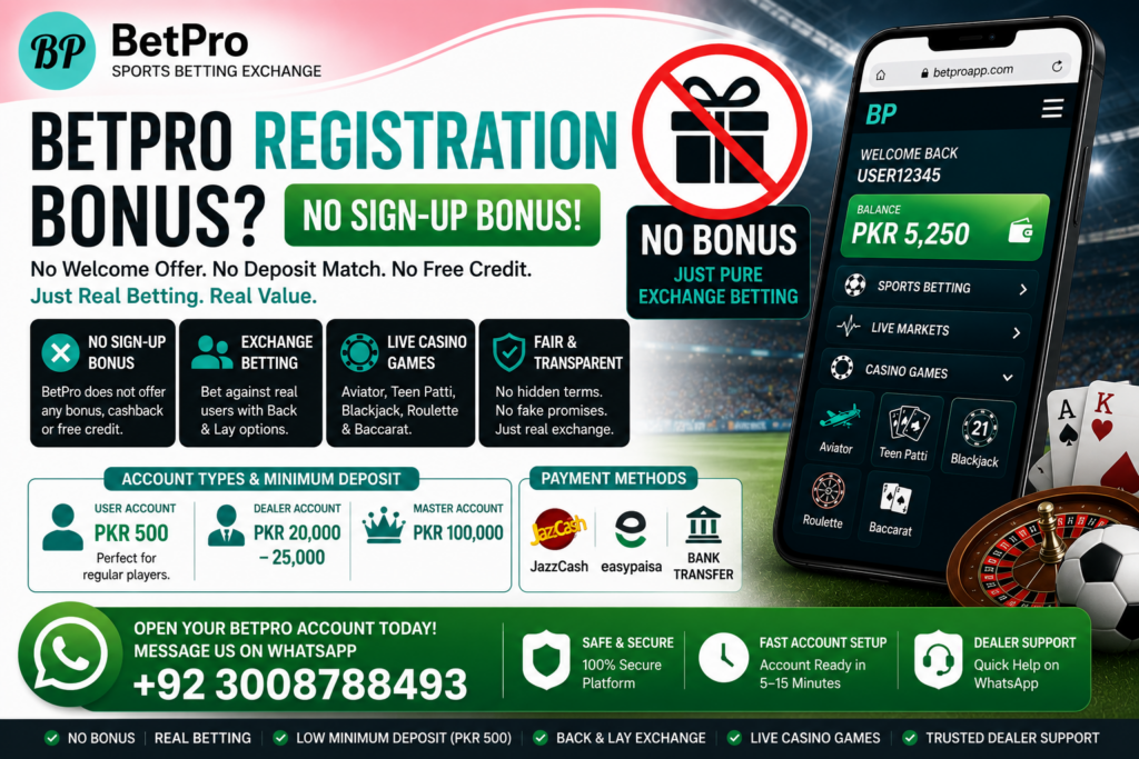 BetPro Registration Bonus and welcome offers for new users 2025